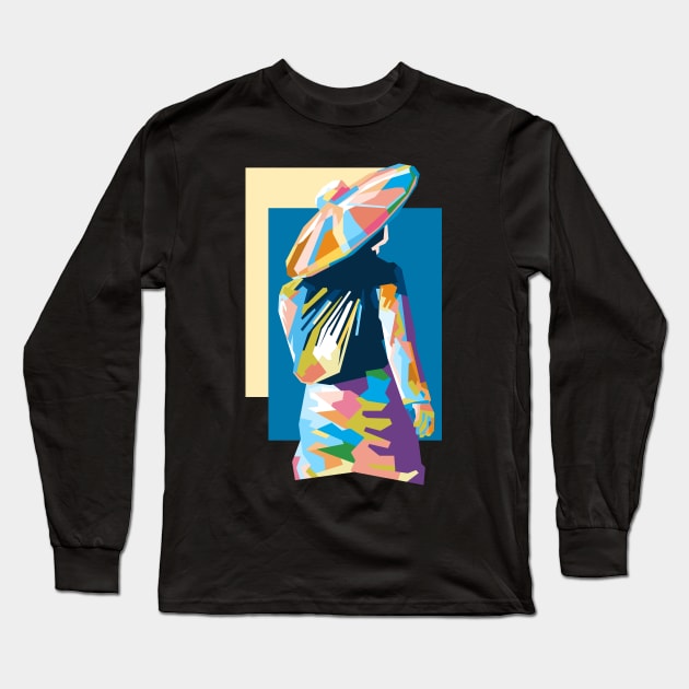 Baduy Women and Indonesian culture in WPAP Long Sleeve T-Shirt by smd90